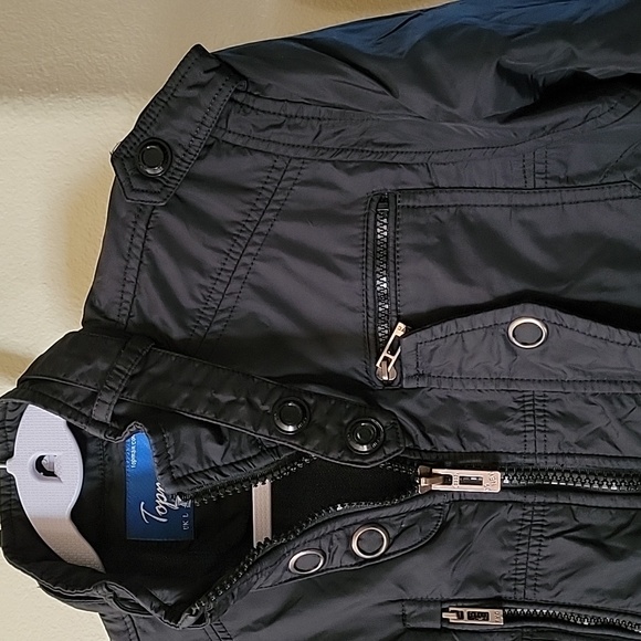 Topman Men's Moto Bomber Style Jacket Black size L - Picture 6 of 15